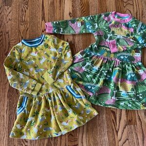 Mini Boden Sweatshirt Dresses LOT horse farm 6-7 years